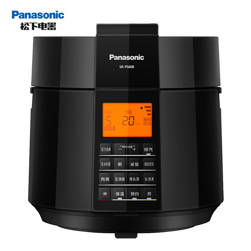 松下（Panasonic）多功能电压力锅高压锅家用智能三段压力电饭锅SR-PS608